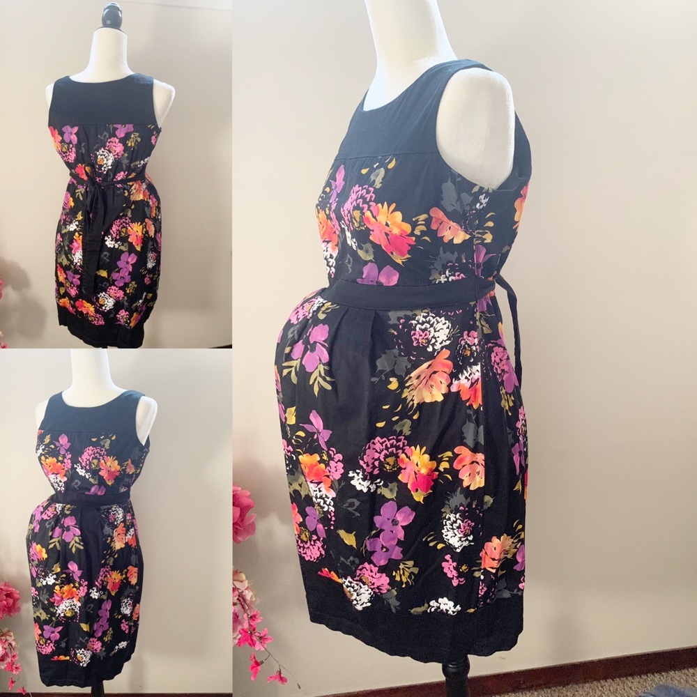 MATERNITY Motherhood Maternity Black Floral  Dress